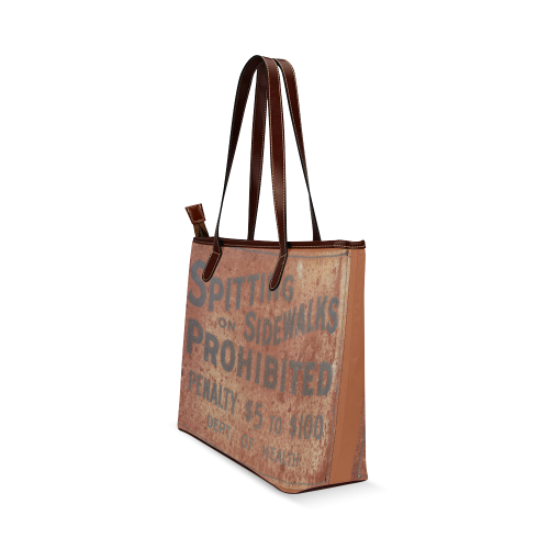 Spitting prohibited, penalty Shoulder Tote Bag (Model 1646)