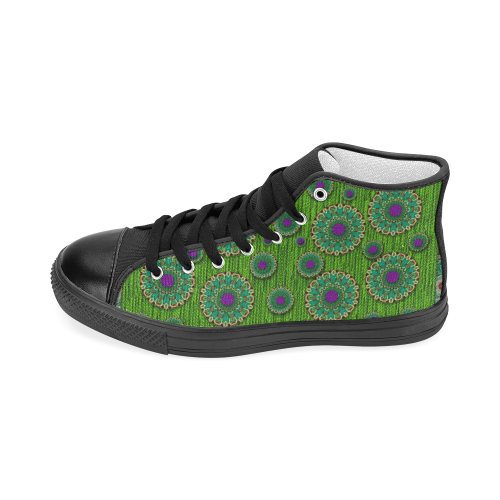 landscape and scenery in the peacock forest Women's Classic High Top Canvas Shoes (Model 017)