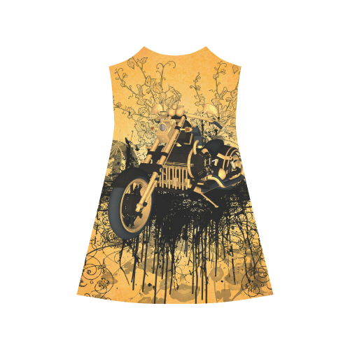 Steampunk, awesome motorcycle with floral elements Alcestis Slip Dress (Model D05)