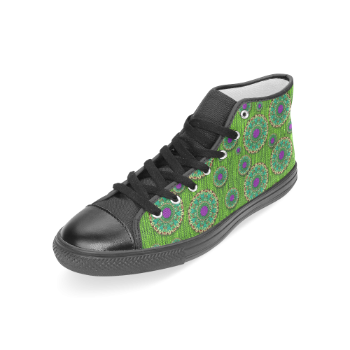 landscape and scenery in the peacock forest Women's Classic High Top Canvas Shoes (Model 017)