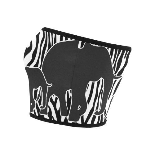 ELEPHANTS to ZEBRA stripes black & white Bandeau Top