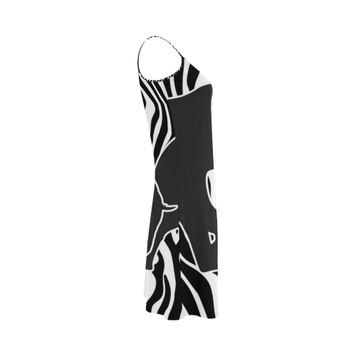 ELEPHANTS to ZEBRA stripes black & white Alcestis Slip Dress (Model D05)