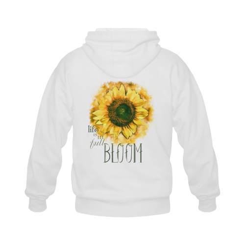 Painting Sunflower - Life is in full bloom Gildan Full Zip Hooded Sweatshirt (Model H02)