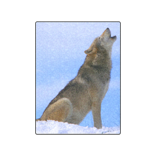 Howling Winter Wolf Blanket 50"x60"