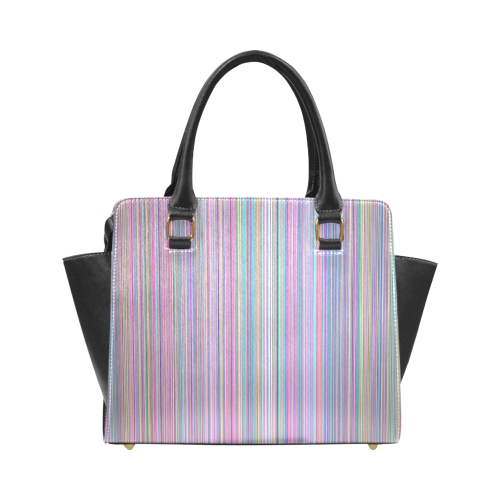 Broken TV Screen Test Pattern Rivet Shoulder Handbag (Model 1645)