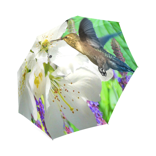 Peach Blossom Hummingbird Foldable Umbrella (Model U01)