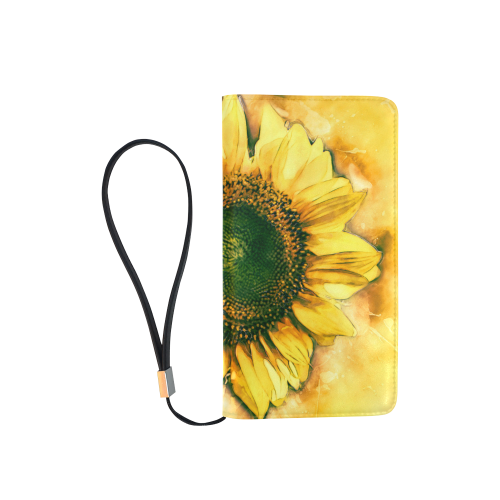Painting Sunflower - Life is in full bloom Men's Clutch Purse （Model 1638）