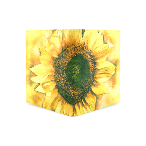 Painting Sunflower - Life is in full bloom Men's Leather Wallet (Model 1612)