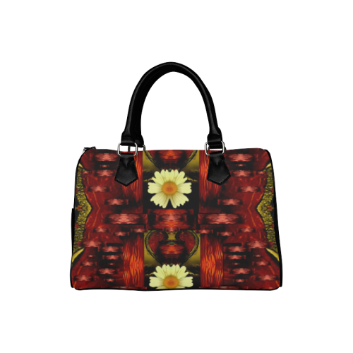 Love and flowers in the colors of love popart Boston Handbag (Model 1621)
