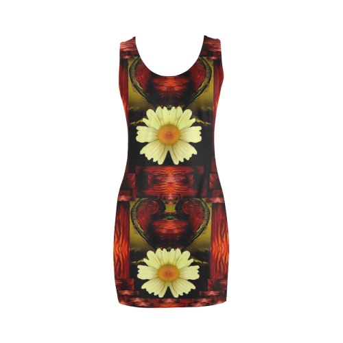 Love and flowers in the colors of love popart Medea Vest Dress (Model D06)
