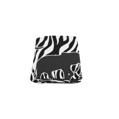 ELEPHANTS to ZEBRA stripes black & white Blanket 40"x50"