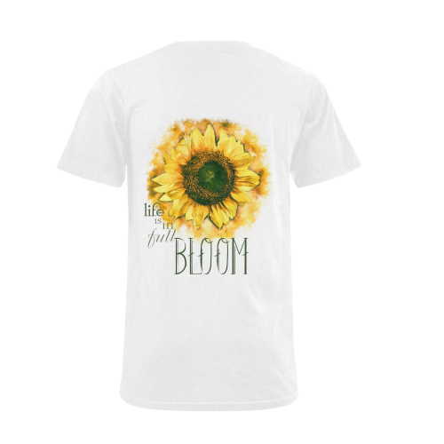Painting Sunflower - Life is in full bloom Men's V-Neck T-shirt (USA Size) (Model T10)