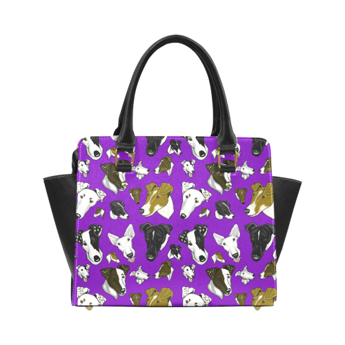 Smooth Fox Terrier purple Classic Shoulder Handbag (Model 1653)