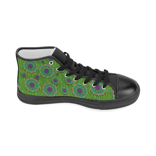 landscape and scenery in the peacock forest Women's Classic High Top Canvas Shoes (Model 017)