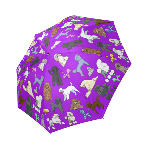poodle umbrella purple Foldable Umbrella (Model U01)