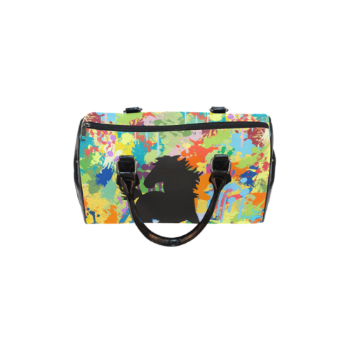 Horse Shape Template Colorful Splash Boston Handbag (Model 1621)