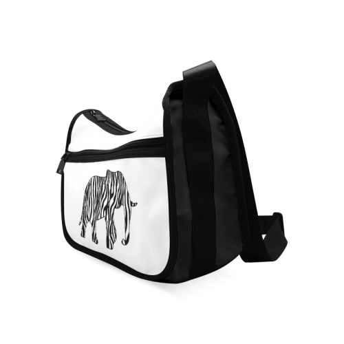ZEBRAPHANT Elephant with Zebra Stripes black white Crossbody Bags (Model 1616)
