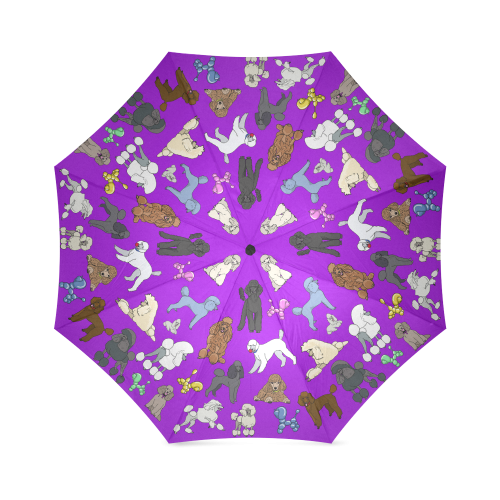 poodle umbrella purple Foldable Umbrella (Model U01)