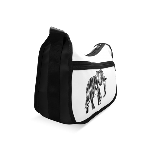 ZEBRAPHANT Elephant with Zebra Stripes black white Crossbody Bags (Model 1616)