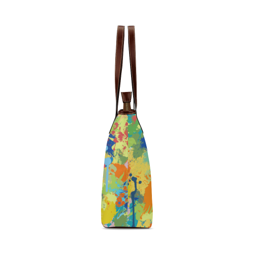 Horse Black Shape Colorful Splash Shoulder Tote Bag (Model 1646)