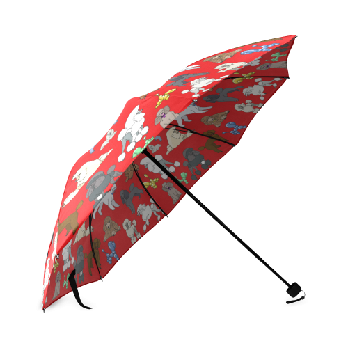 poodle umbrella red Foldable Umbrella (Model U01)