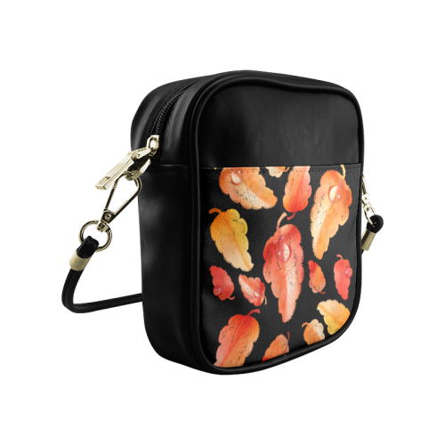 Red- orange leaves Sling Bag (Model 1627)