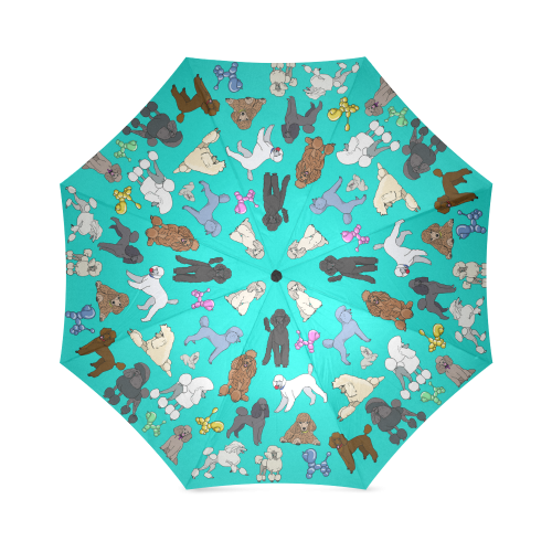 poodle umbrela aqua Foldable Umbrella (Model U01)