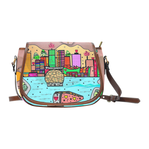 Vancouver Popart by Nico Bielow Saddle Bag/Large (Model 1649)