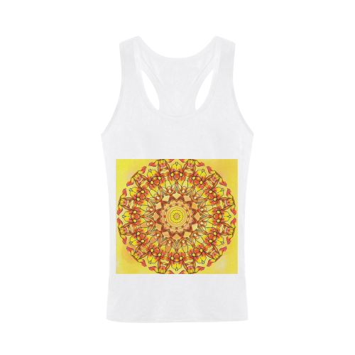 Orange Yellow Sunflower Mandala Red Zendoodle