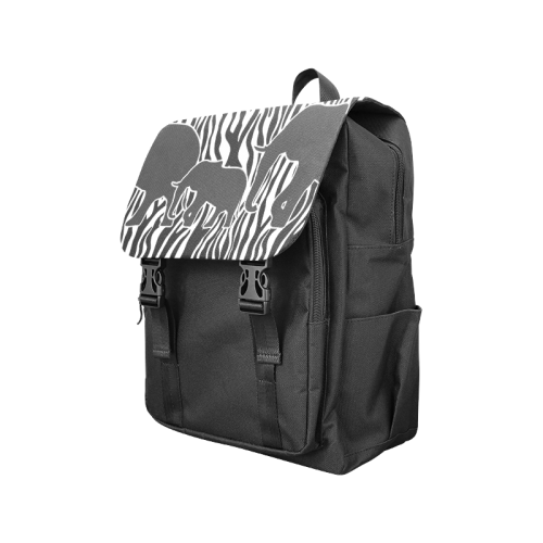 ELEPHANTS to ZEBRA stripes black & white Casual Shoulders Backpack (Model 1623)