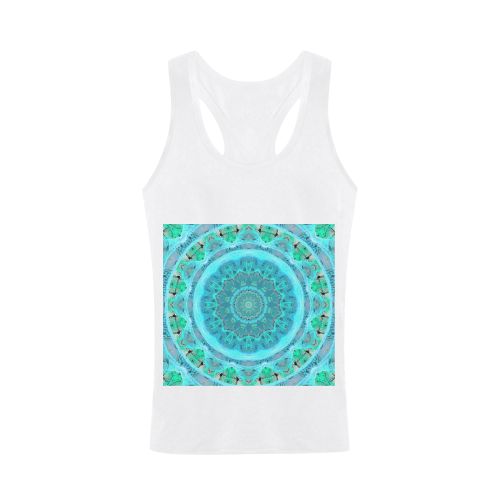 Teal Cyan Ocean Abstract Modern Lace Lattice