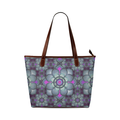 Hot Pink and teal Shoulder Tote Bag (Model 1646)