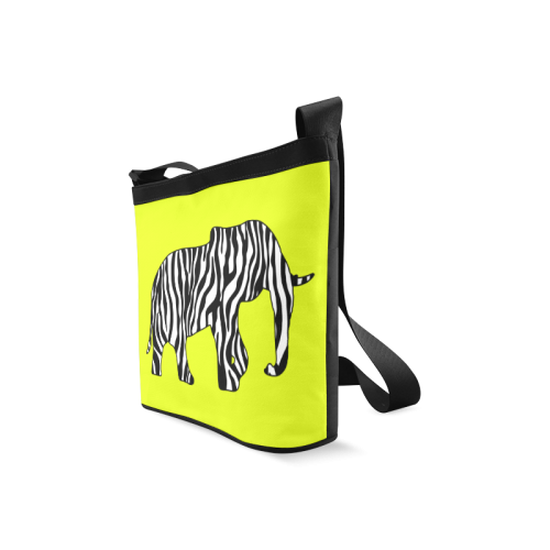 ZEBRAPHANT Elephant with Zebra Stripes black white Crossbody Bags (Model 1613)