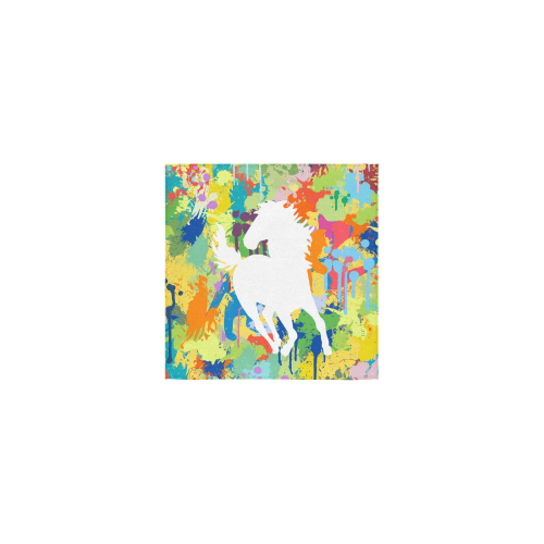 Horse Shape Colorful Splash Square Towel 13“x13”