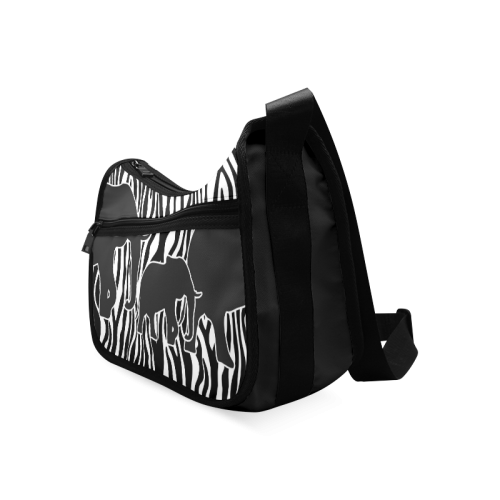 ELEPHANTS to ZEBRA stripes black & white Crossbody Bags (Model 1616)