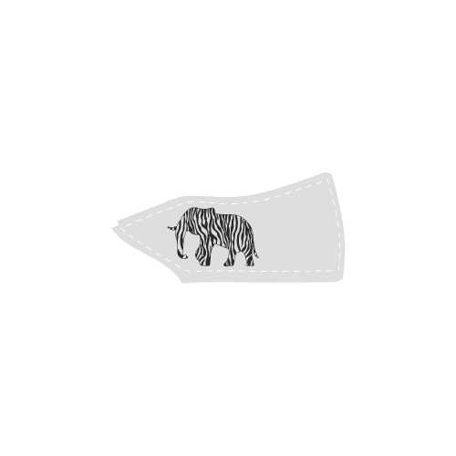 ZEBRAPHANT Elephant with Zebra Stripes black white Women's Slip-on Canvas Shoes (Model 019)
