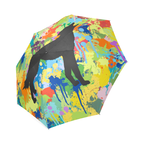 Wolf Colorful Splash Y Background Foldable Umbrella (Model U01)