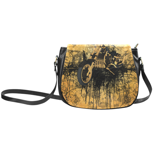 Steampunk, awesome motorcycle with floral elements Classic Saddle Bag/Small (Model 1648)