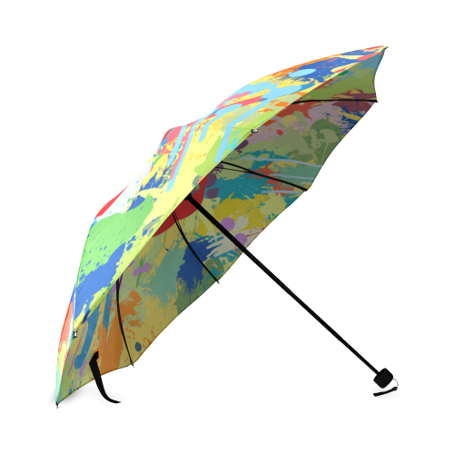 Love Hearts Colorful Splash Design Foldable Umbrella (Model U01)