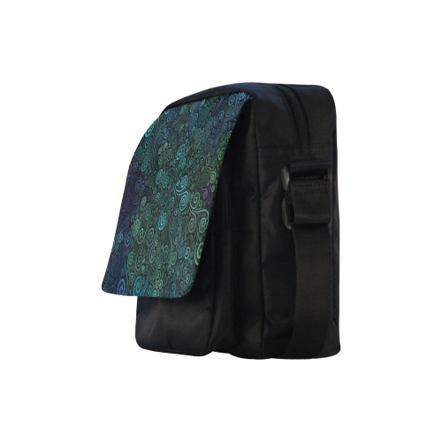 Turquoise 3D Rose Crossbody Nylon Bags (Model 1633)