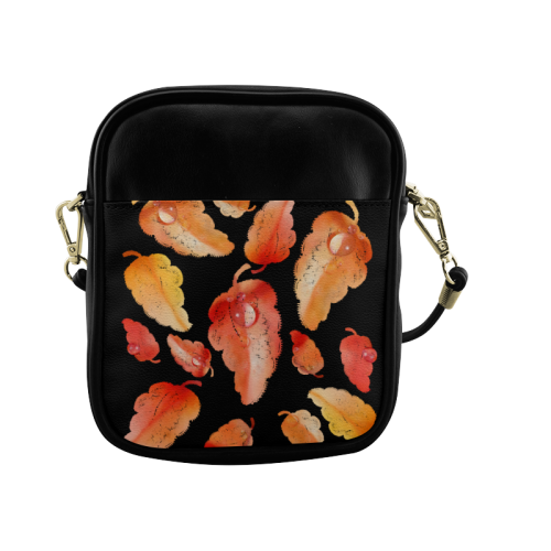 Red- orange leaves Sling Bag (Model 1627)