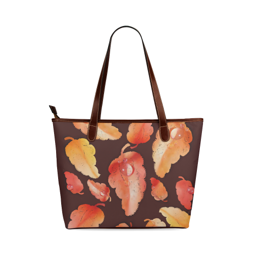 Red- orange leaves Shoulder Tote Bag (Model 1646)