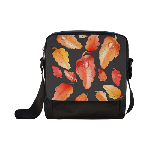 Red- orange leaves Crossbody Nylon Bags (Model 1633)