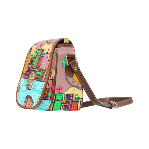 Vancouver Popart by Nico Bielow Saddle Bag/Large (Model 1649)