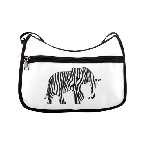 ZEBRAPHANT Elephant with Zebra Stripes black white Crossbody Bags (Model 1616)