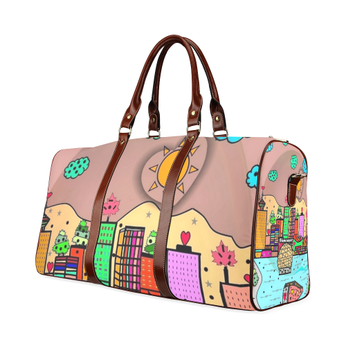 Vancouver Popart by Nico Bielow Waterproof Travel Bag/Small (Model 1639)