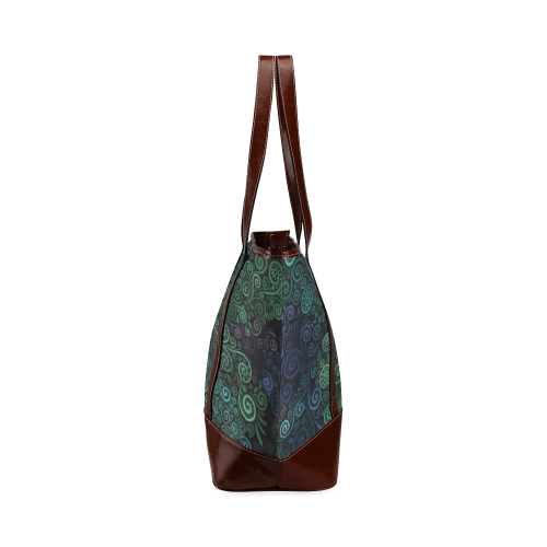 Turquoise Psychedelic Rose Tote Handbag (Model 1642)