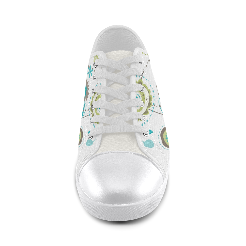 Floral pattern Women's Canvas Shoes (Model 016) ID D409575