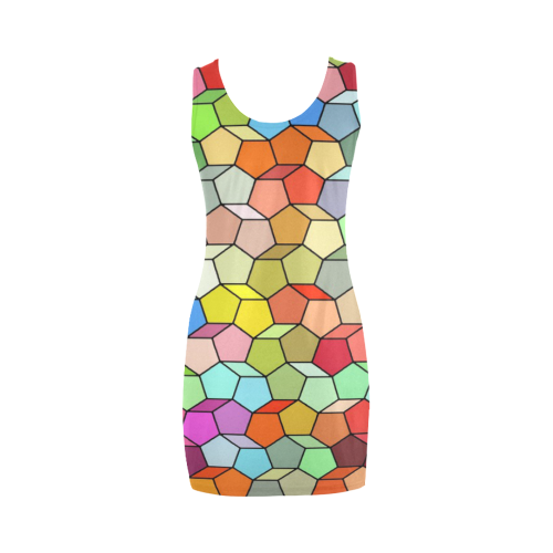 Colorful Polygon Pattern Medea Vest Dress (Model D06)