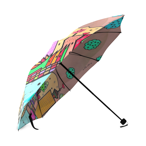 Vancouver Popart by Nico Bielow Foldable Umbrella (Model U01)